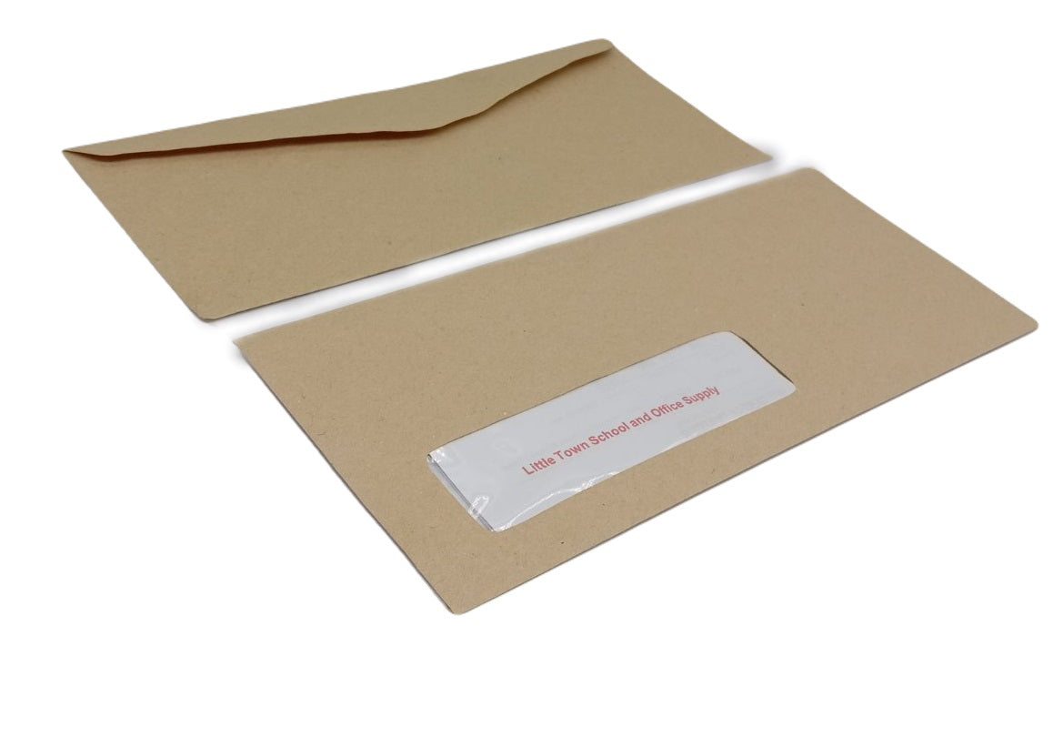 10pcs Kraft Brown Letter Envelope Long & Short with window