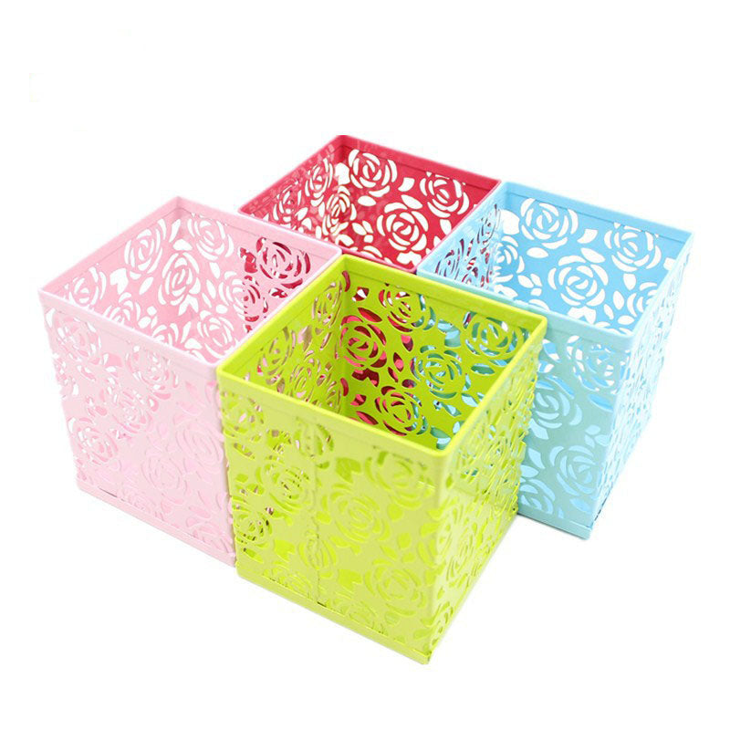 Metal Pen Stand / Pencil Stand Round or Square Random color (DGG)