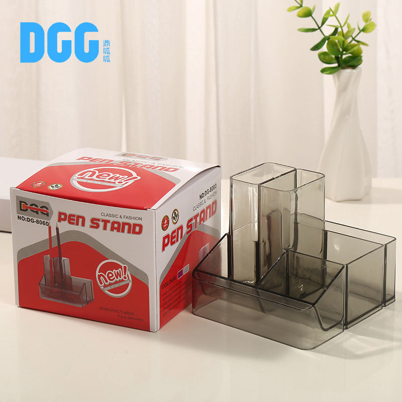 Multifunctional storage transparent pen holder / pen stand Random Color (DGG 8060)