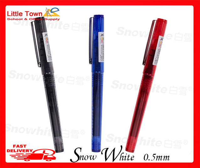 Little Town School & Office Supply : Snow White X66 Liquid Ink Roll Ball Pen with 0.5mm Needel Tip Refillable Office Sytle