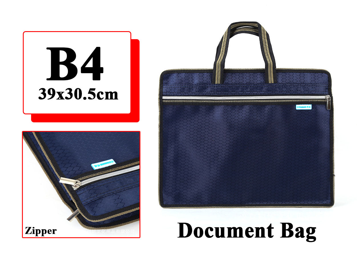 Horizontal Document Bag double-layer bag file folder storage bag business bag B4 39x30.5cm