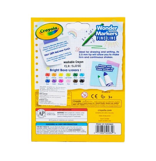 Crayola Washable Wonder Markers 12's 47663 (58-0084)