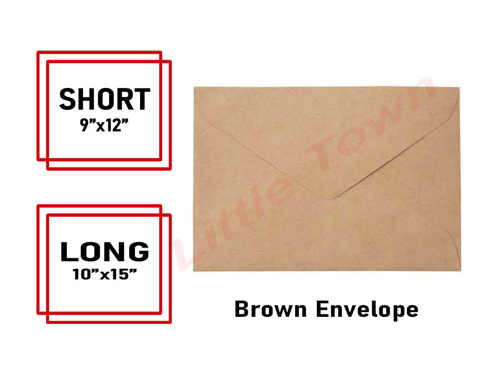 5pcs Brown Envelope short & long size