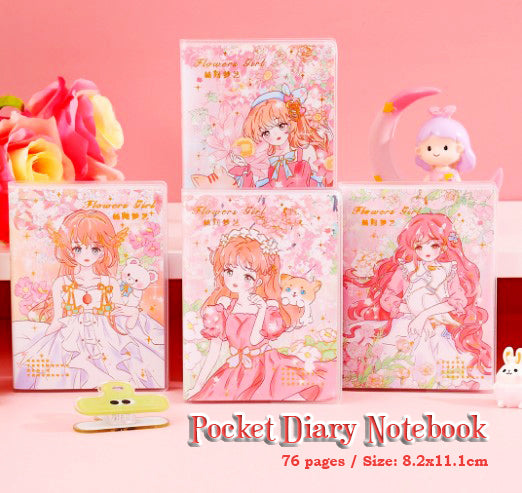 Depai High-Value Hand Pocket Diary Notebook Cartoon Girl Random Design 100k - 076 - 3 (48747)