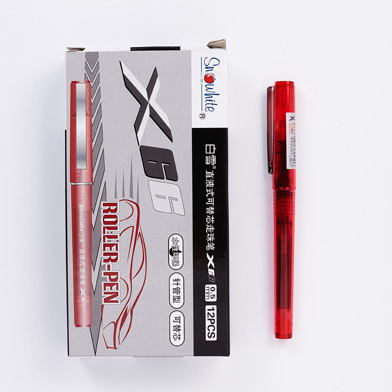 Little Town School & Office Supply : Snow White X66 Liquid Ink Roll Ball Pen with 0.5mm Needel Tip Refillable Office Sytle