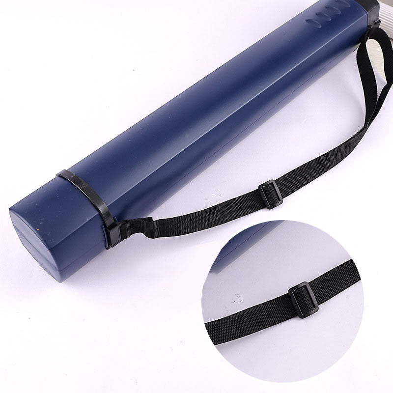 Square Retractable Plastic Drawing Tube Blueprint Case with Strap Random color (HT870)