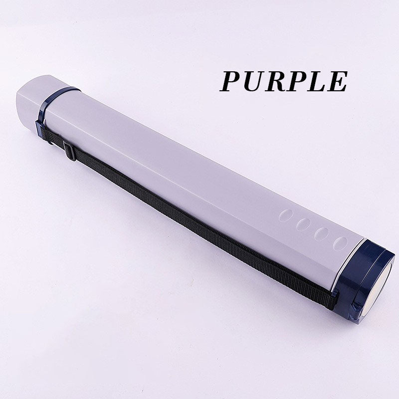 Square Retractable Plastic Drawing Tube Blueprint Case with Strap Random color (HT870)