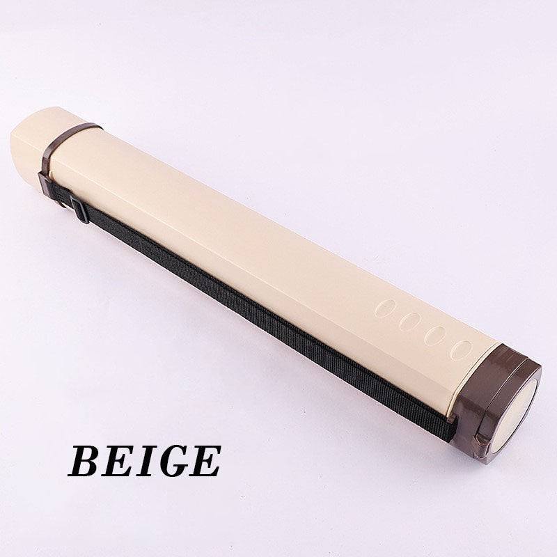 Square Retractable Plastic Drawing Tube Blueprint Case with Strap Random color (HT870)