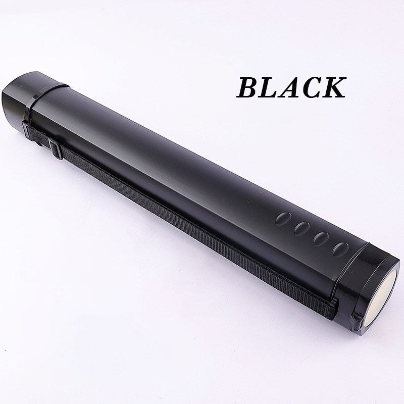 Square Retractable Plastic Drawing Tube Blueprint Case with Strap Random color (HT870)