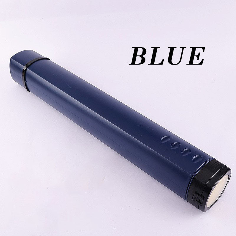 Square Retractable Plastic Drawing Tube Blueprint Case with Strap Random color (HT870)