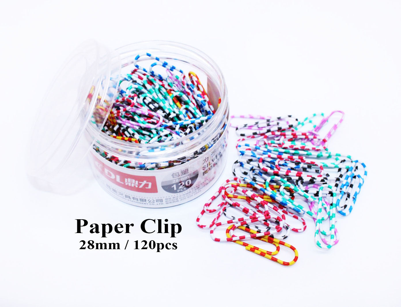 Dingli Office paper clip plastic stripe & plain coated paper clips