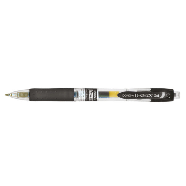 DONG-A U-KNOCK RETRACTABLE GEL PEN 0.5 and 0.7 BLACK