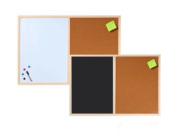 Half Blackboard & Corkboard Wooden Frame Combination board