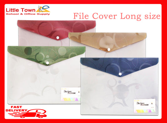 File Cover Envelope Snap botton colored translucent envelope Long (36x26cm) Random Color