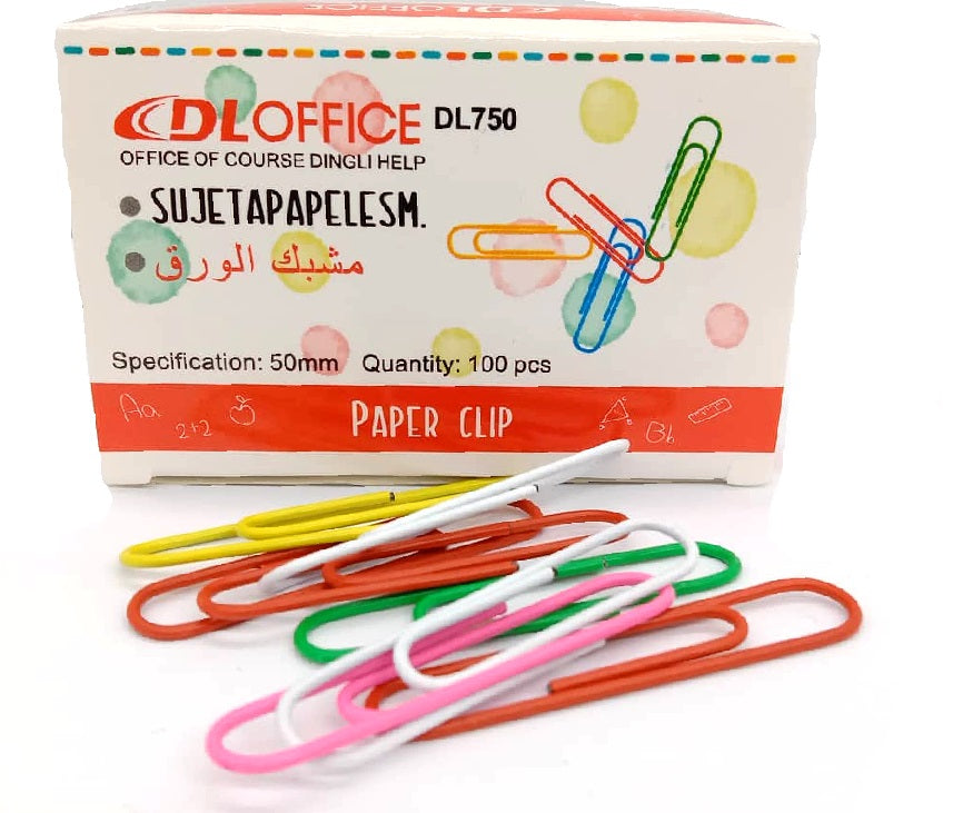 Dingli Paper Clips Color Coated Paperclip 100pcs