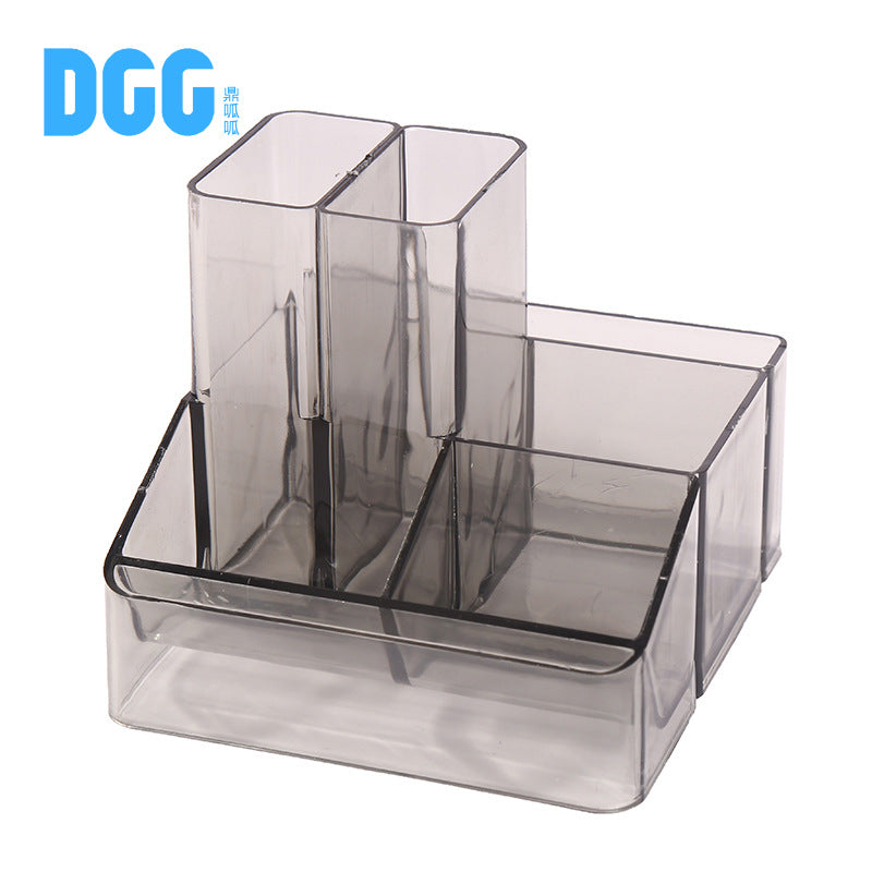 Multifunctional storage transparent pen holder / pen stand Random Color (DGG 8060)