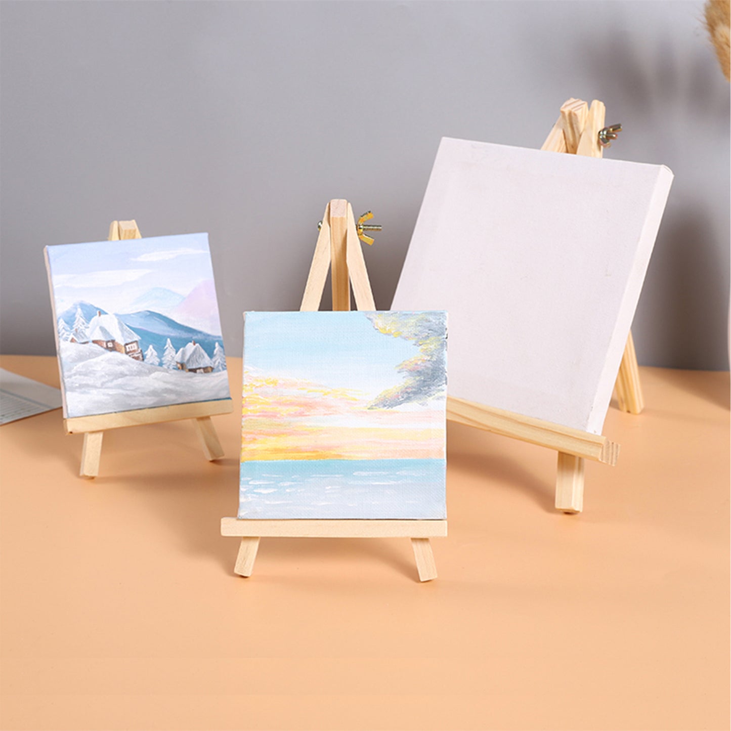 Triangular Easel,Wood Foldable Portable Painting Stand,Drawing Tripod,Postcard Holder as Students Artist Desk Decor Drawing Tool DIY Crafts Gift