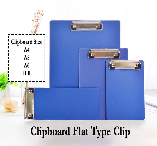 A4 / A5 / A6 / Bill Clipboard File Folders Document Holders Flat type Blue Color Clipboard