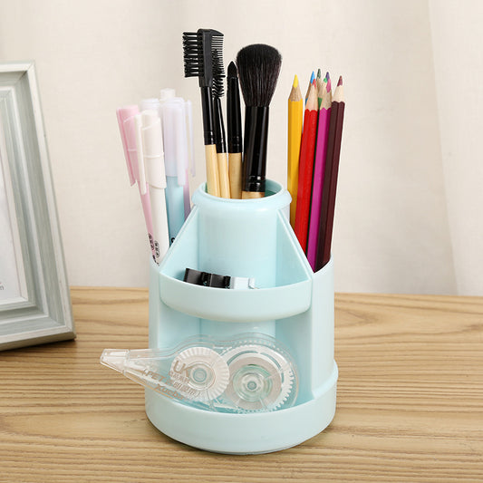 Multifunctional storage pen holder / pen stand 360° degree rotating pen holder Random color (DGG 622A)