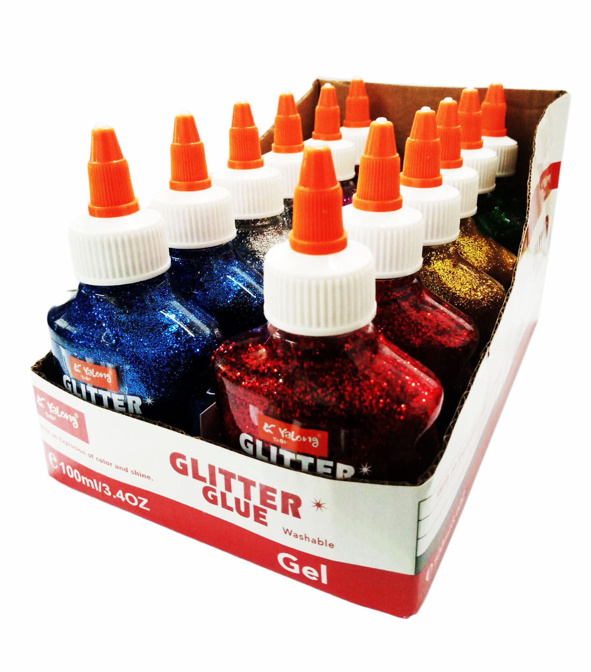 1pcs Yalong Glitter Glue Metallic Color 100ml Random Color (YL192115)