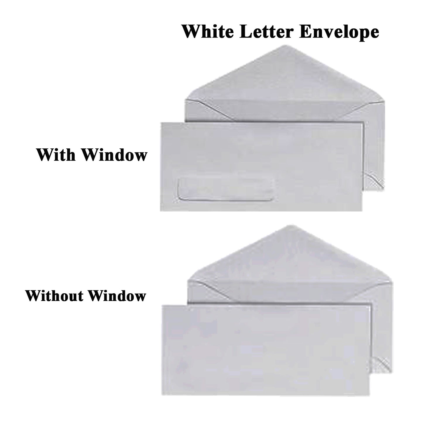 10pcs White Paper Letter Envelope with Window Long and Short (6 ¾)