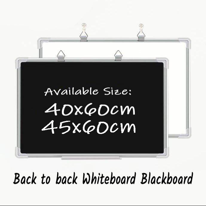 Aluminum Back to back Whiteboard & Blackboard 40x60cm /  45x60cm