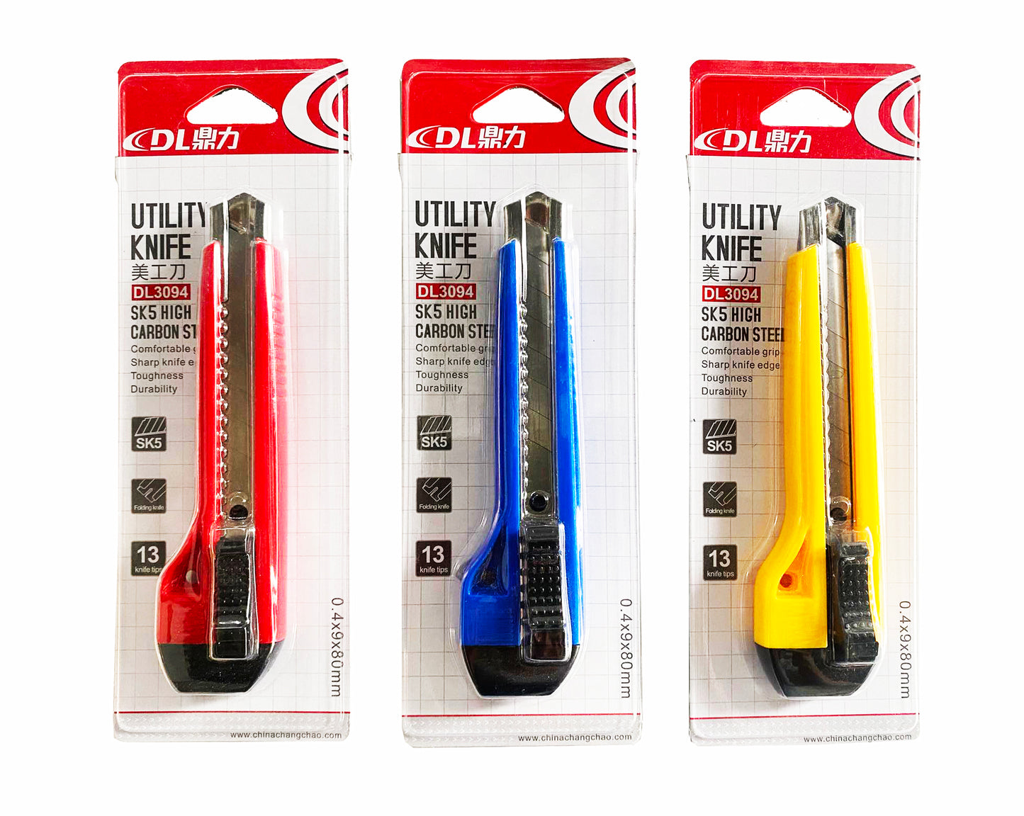 Utility Knife Cutter Blade SK5 High Carbon Steel 18mm (Random Color)