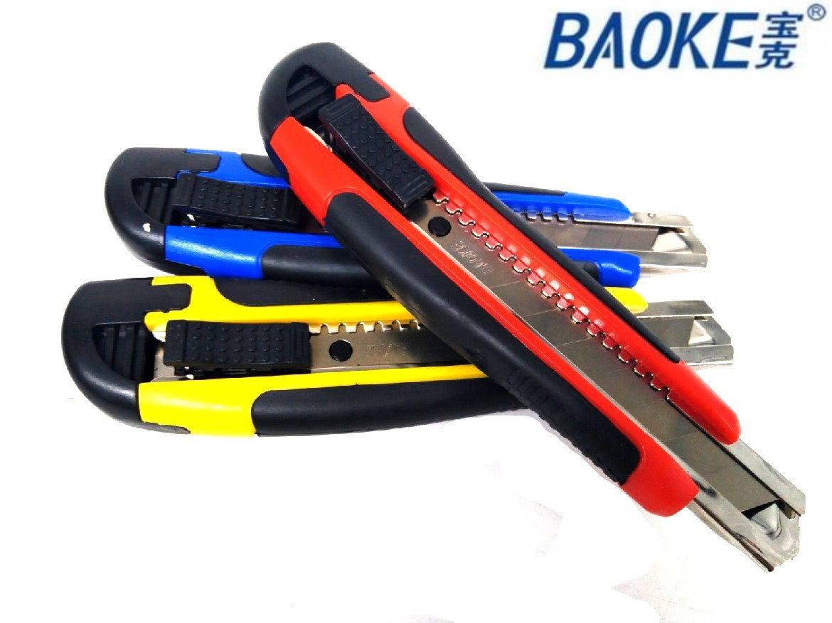 Baoke Utility Knife Large Cutter Blade 18mm Wide Blade Random Color