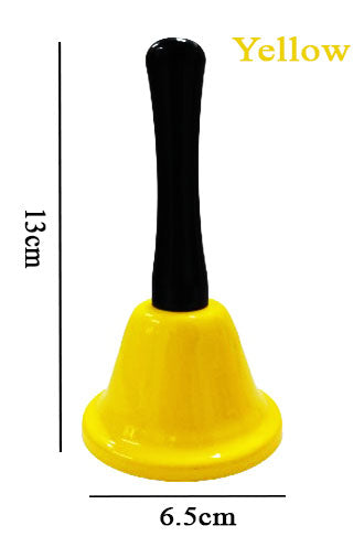 Colorful Metal Hand Bell Service Call Hand Bells Random Color with Black Plastic Handle (DGG) QJ126