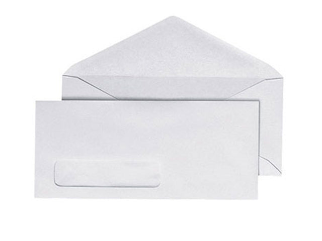 10pcs White Paper Letter Envelope with Window Long and Short (6 ¾)