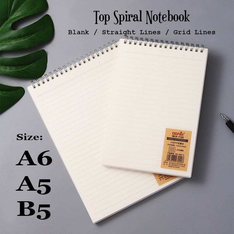 Depai A6 / A5 / B5 Top Spiral Notebook 70sheets