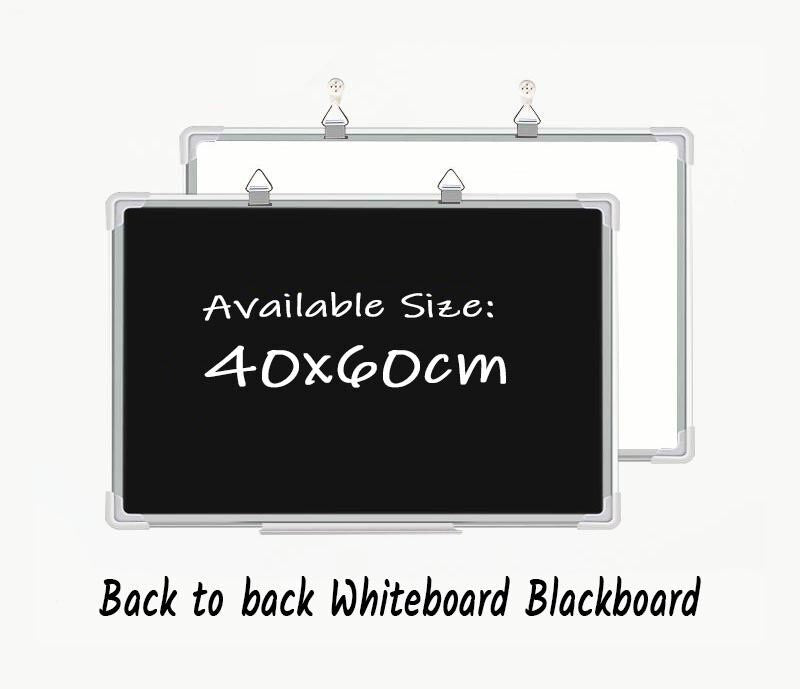 Aluminum Back to back Whiteboard & Blackboard 40x60cm /  45x60cm