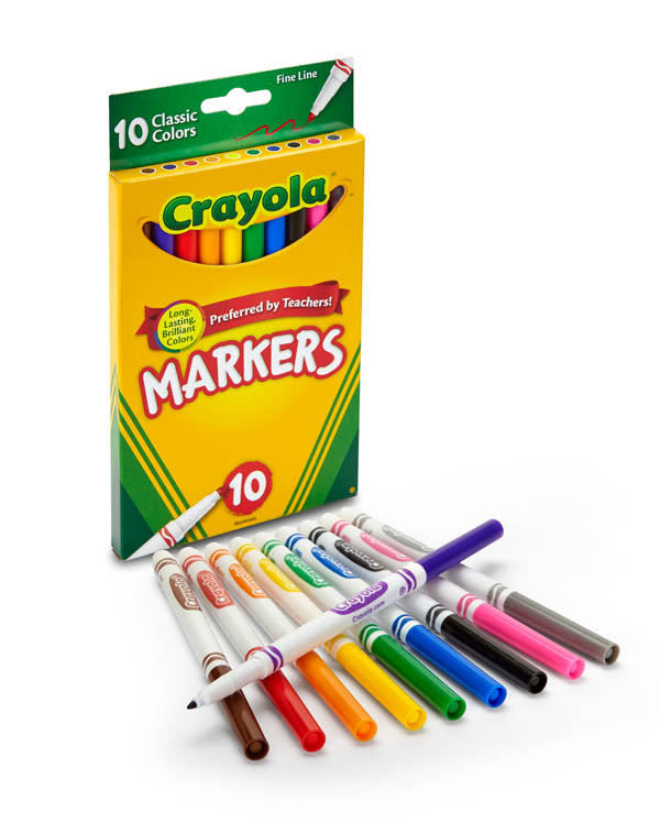 Crayola Markers 10's Color Classic Fine/Broad Line