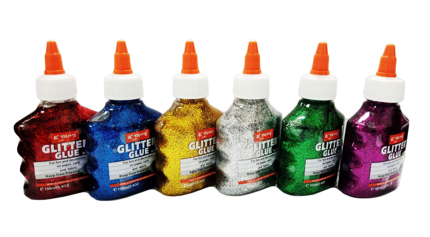 1pcs Yalong Glitter Glue Metallic Color 100ml Random Color (YL192115)