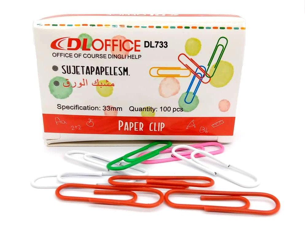 Dingli Paper Clips Color Coated Paperclip 100pcs