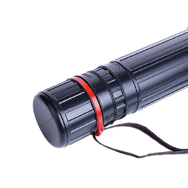 Drawing Tube Blueprint Case Telescoping Art Tube Large Plastic Black with Strap (HT903)