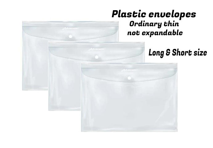 Plastic Envelope ordinary thin clear envelopes (Long & Short)