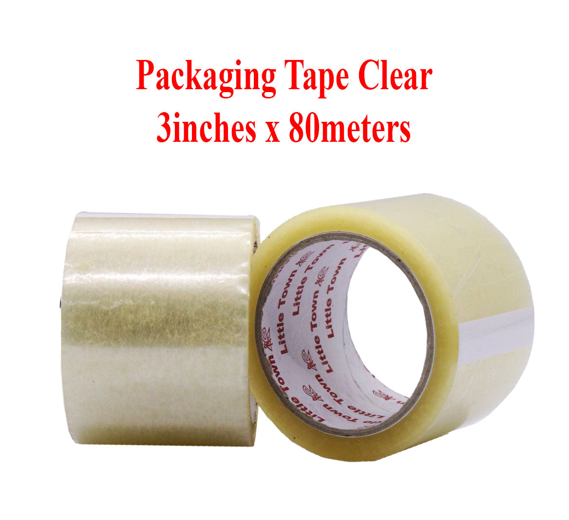 12 Rolls Little Town Packaging Tape Tan & Clear 72mm / 3inches