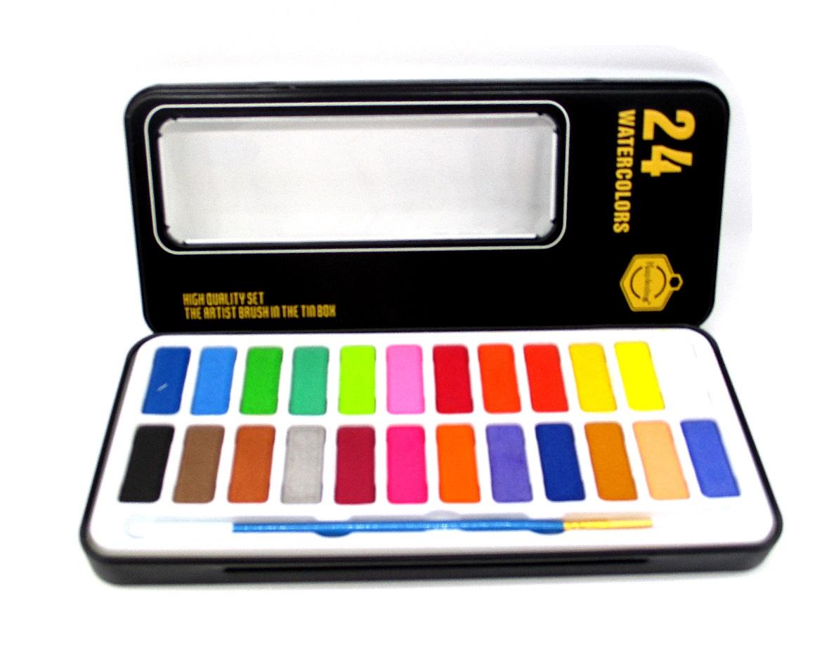 solid watercolor paint set /24/36 color art painting portable powder cake paint tray