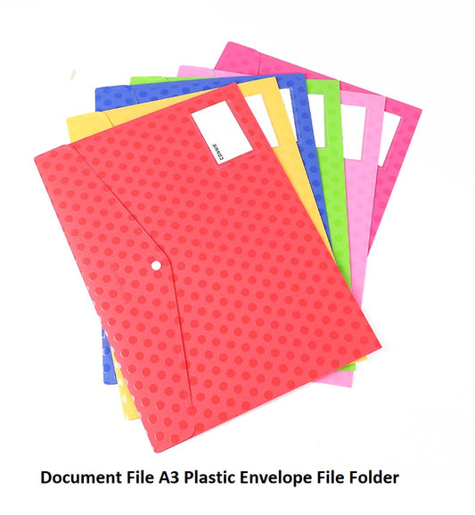 Document Envelope A3 Plastic Envelope File Folder (Random Color)