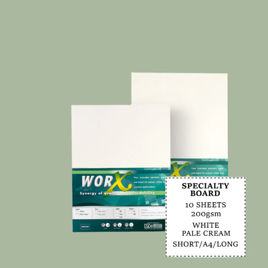 10 Sheets Specialty Board Paper 200gsm White/Pale Cream